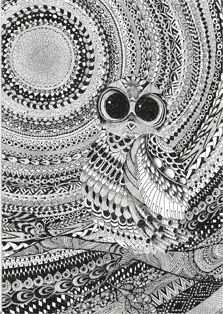 Patterned Owl-A3 Print